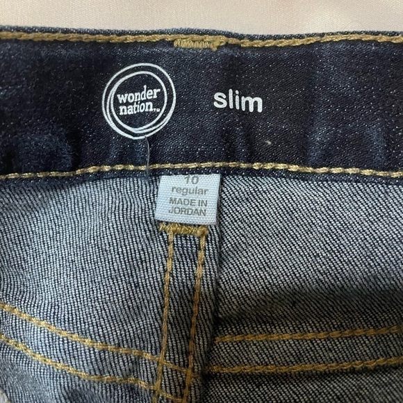 🐶🐶Girls Wonder Nation size 10 dark wash slim skinny jeans🐶🐶 - Picture 3 of 6